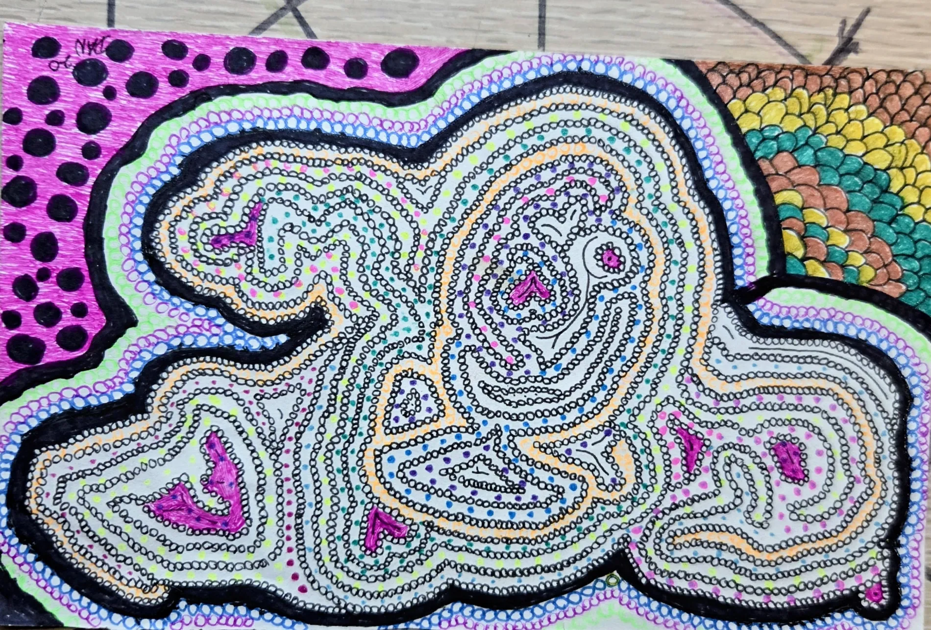 A blending of circles and colors
